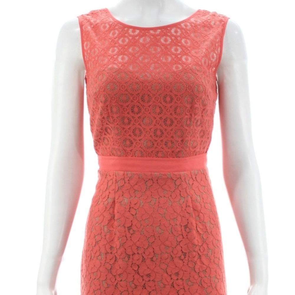 BCBGMaxAzria Coral Lace Midi Dress